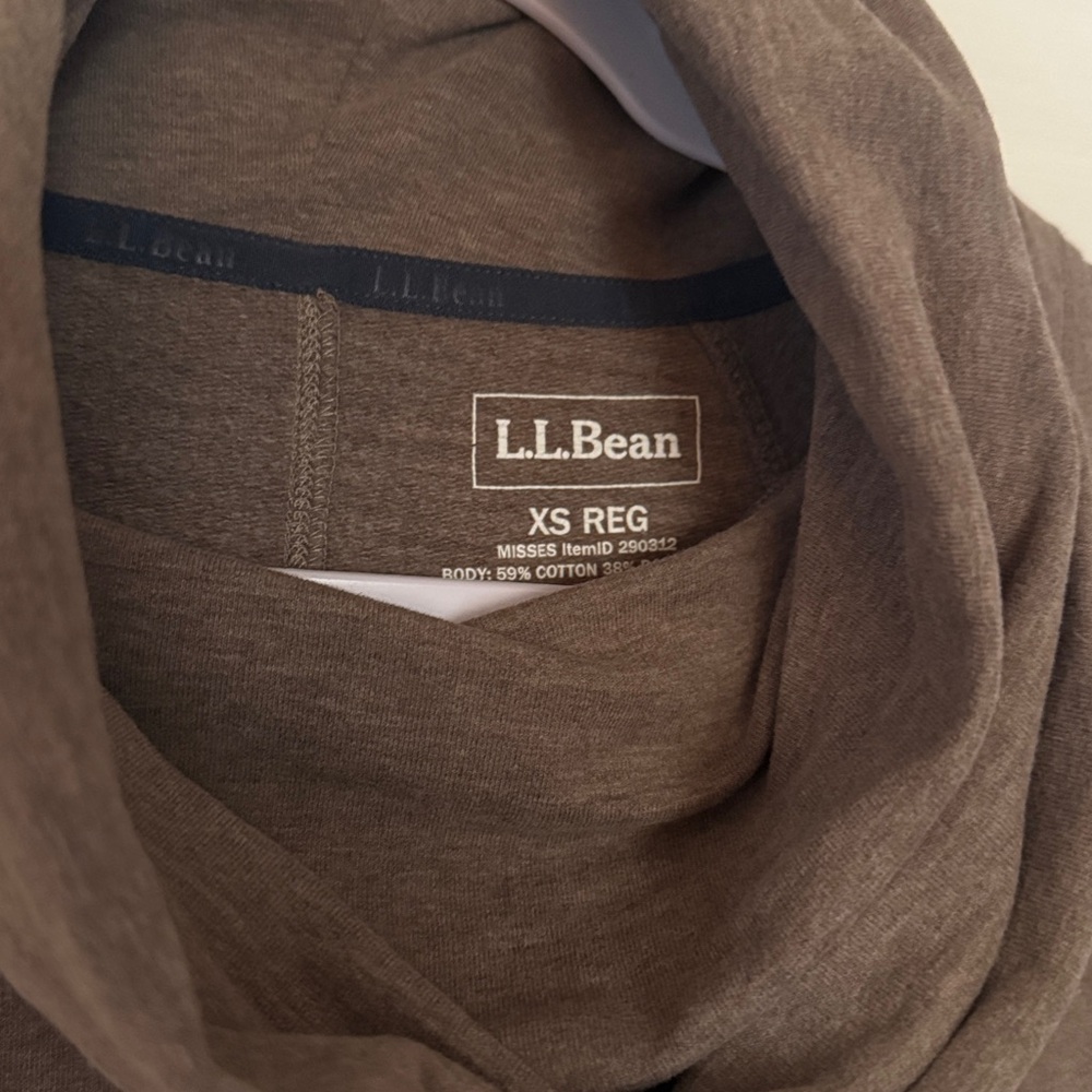 Llbean Brown Cowl Neck Pullover - image 2